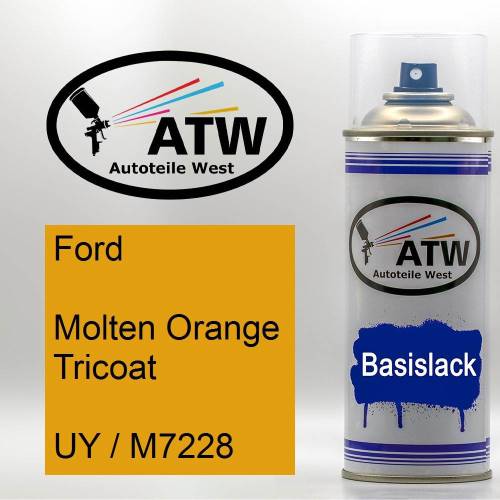 Ford, Molten Orange Tricoat, UY / M7228: 400ml Sprühdose, von ATW Autoteile West.